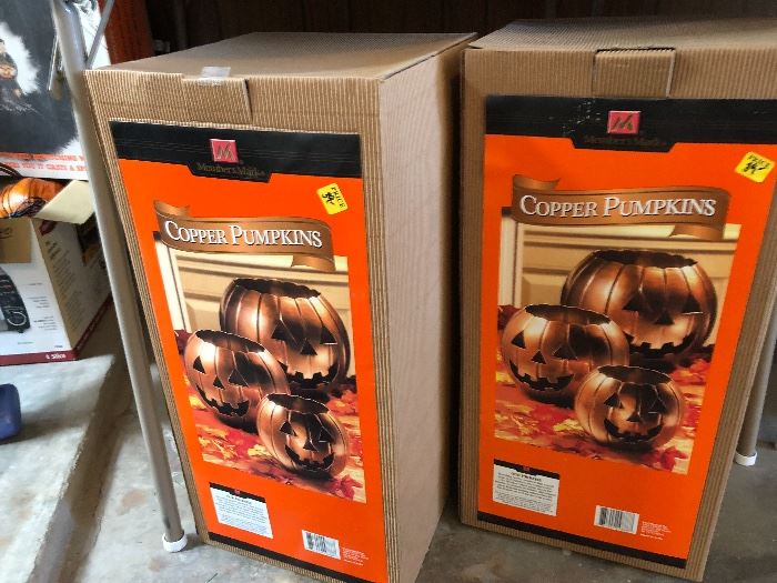 2 boxes new copper pumpkins (3) in each box