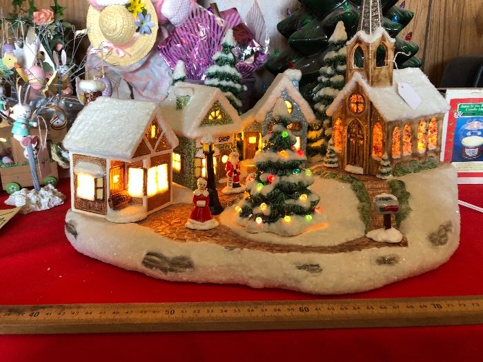 Christmas village lit up!