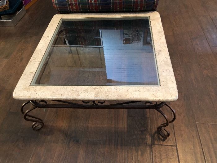 Glass coffee table