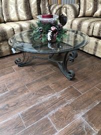 beautiful matching glass coffee table