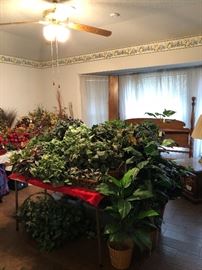 Room full of artificial flower and plants