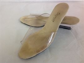 Dezario clear wedge heels 