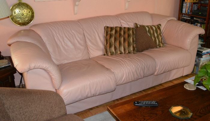 PINK Leather Sofa