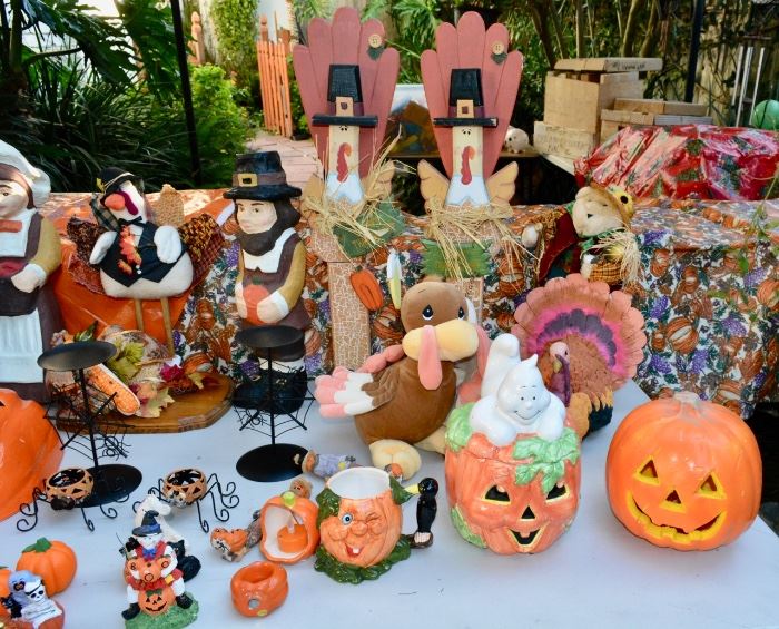 TABLES of HOLIDAY Decor - Thanksgiving and Halloween