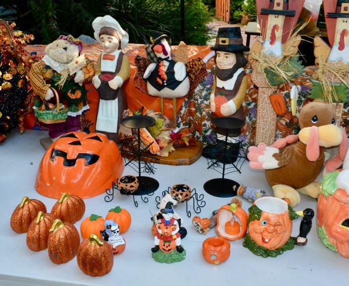 TABLES of HOLIDAY Decor - Thanksgiving and Halloween