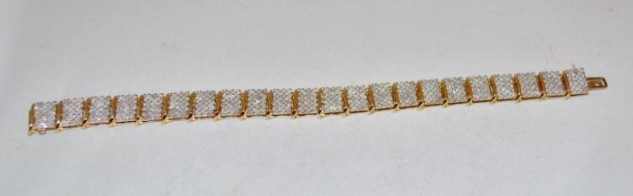 Gold Diamond Cluster Bracelet