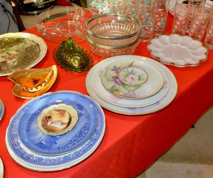 Tables FULL of vintage Ceramics and Glassware