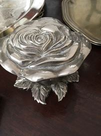 Silver plated Rose Trinket Box