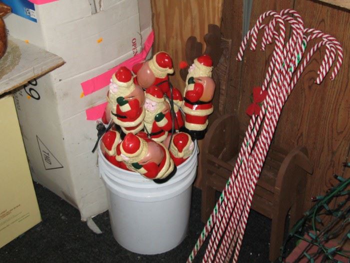 Outdoor Santa Lights and Candy Canes
