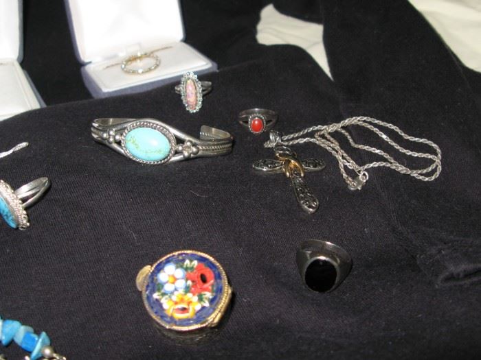 Close-up of sterling jewelry