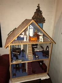 HAND-CRAFTED DOLLHOUSE WITH FURNISHINGS