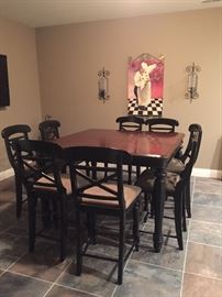 * Legacy Classic Furniture Bar Height Dining Table and 8 Chairs $800