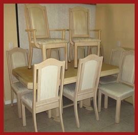 Dinette Set with HUGE Extra Leaf and 10 Chairs