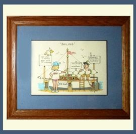 Framed Sailing Cartoon