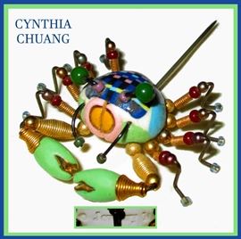 Cynthia Chuang Crab Stick Pin, Beautiful Detail