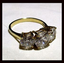 14K Gold and CZ Ring