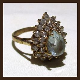 10K Gold and Blue Topaz Ring