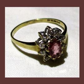 British 9K Gold and Amethyst Ring Made in London