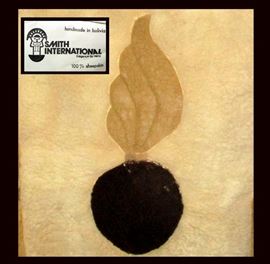 Large 100 percent Sheepskin Hide with the Army Shell and Flame Insignia