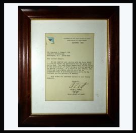 Framed Letter from Colin Powell, Chairman Joint Chiefs of Staff