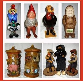 Murano Clown, Gnome, Couple of Pilots; one made in Denmark, German Candles and Vintage Dolls