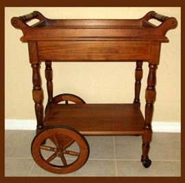 Nice Vintage Wooden Tea Cart