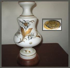 One of a Pair of Hand Painted Lamps Made in Western Germany