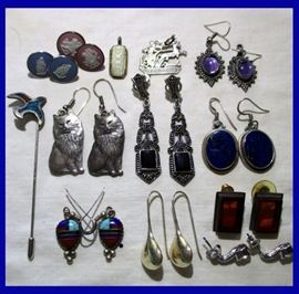 Sterling Silver Earrings and More Including British Sterling Jasperware