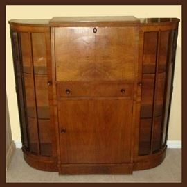 Very Nice Mid Century Modern Side by Side Secretary with Drop Front Desk