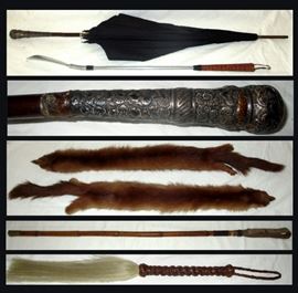 Vintage Umbrella, Riding Crops, Fury Critters