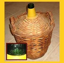 Large Italian Viresa Green Wine Bottle