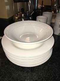 white dishes