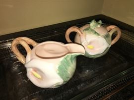 Fitz + Floyd Creamer and Sugar Cala Lily