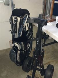 golf bag and cart