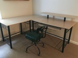 L shaped desk and chair