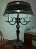 French Black Metal Table Lamp 3 candle