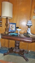 Victorian game table with fabulous feet