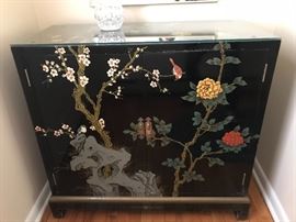 Black Lacquered Oriental Cabinet