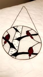 Stained glass cardinals