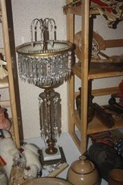 VINTAGE TEAR DROP CRYSTAL TABLE LAMP