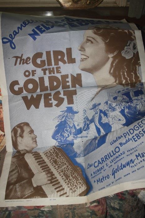 VINTAGE MOVIE POSTER ~ THE GIRL OF THE GOLDEN WEST