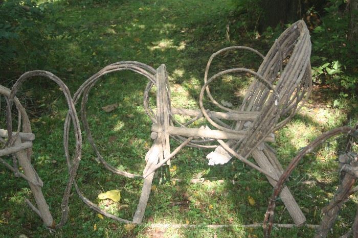 VINTAGE BENT WILLOW SLEIGHS