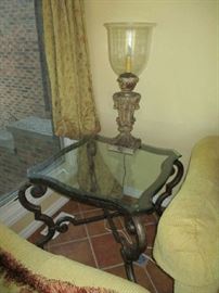 ACCENT GLASS TOP TABLE, LAMP