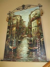 LARGE PAINTED TAPESTRY
