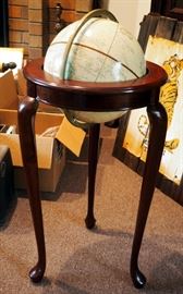 Crams Imperial World Globe With Wooden Display Table 38" x 24"