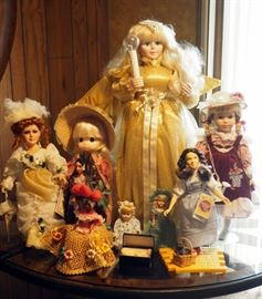 Doll Collection Qty. 9 Including Dorothy, Angel, Precious Moments And More