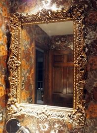Large Decorative Mirror 45" x 33", Soap Dispensers, Jewelry Boxes And Hand Mirrors