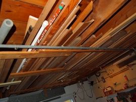 Lots of wood trim in the basement rafters