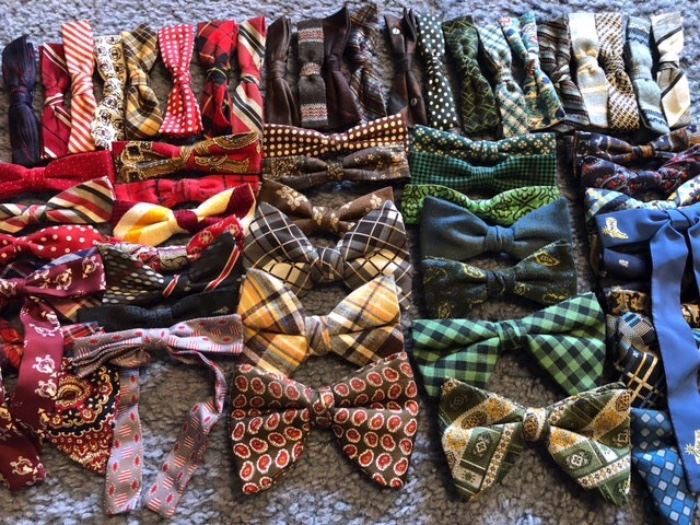 150+ vintage bow ties. Clip-on & the real kind that you have to tie - some silk, all festive! There are vintage neck ties too if bow ties aren't you're jam...