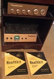 Heathkit preamplifier (Model WA-P2), Heathkit high fidelity amplifier (Model W-6M - 70 watts) with instructions